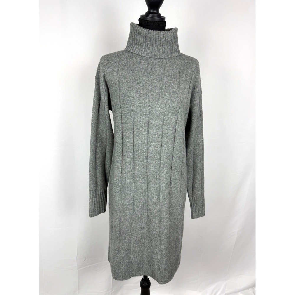 Style & Co Grey Turtleneck Ribbed Knit Sweater Dress Petite Small PS NWT